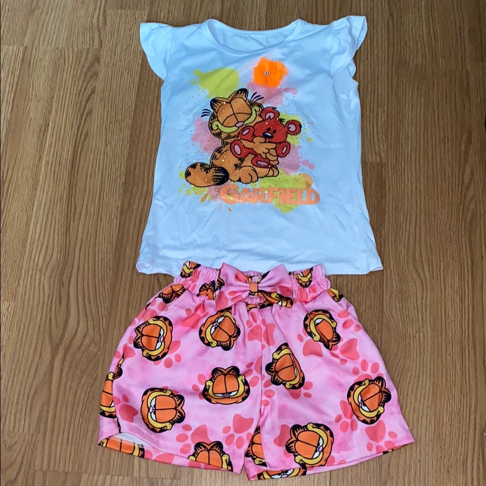 Garfield Kids' White and Pink Outfit Set